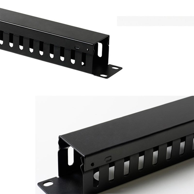 Lancher 19 Inch 1U Cable Management Horizontal Cable Rack Mount Manager with mounting Screws for Service Rack Cabinet 24 Slot Finger Duct with Cover - Image 4
